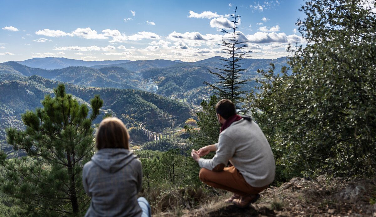 Balade a Genolhac, vu sur viaduc de chamborigaud Cevennes